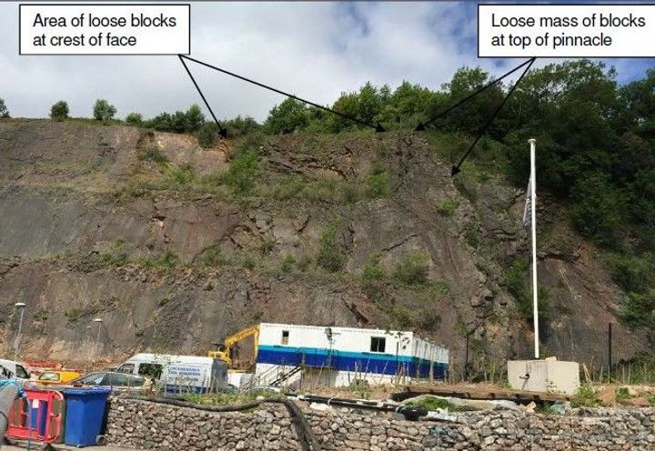 Pinnacle of rock above the car park