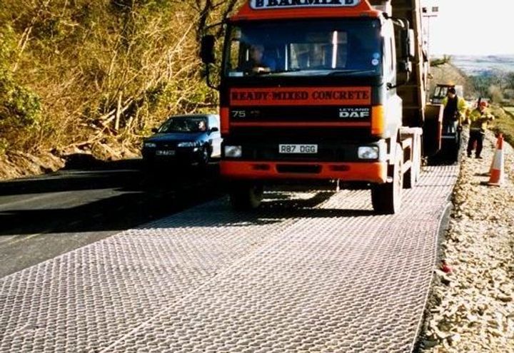 The paving operation continues