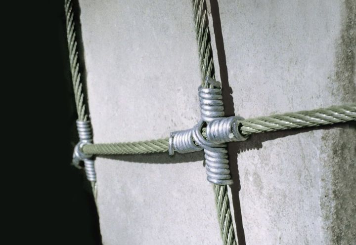 Detail of the cable connection used within the catch fence
