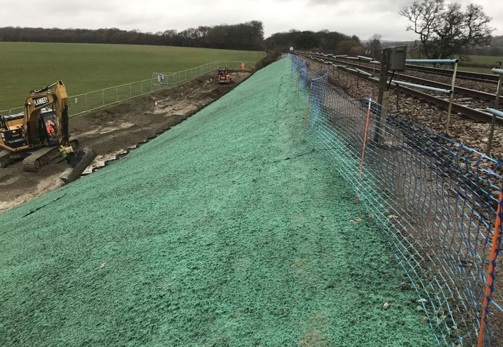 Railway Embankment Protection with Anti-Burrowing Mesh