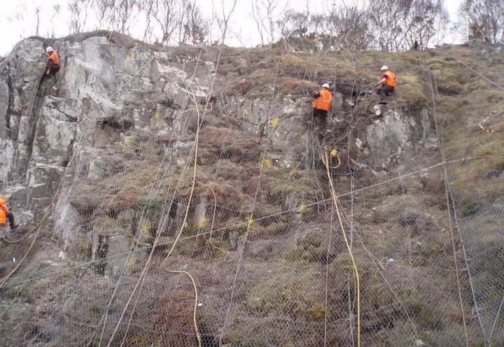 During construction using roped access specialists