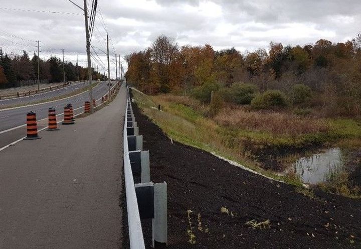 View of finished embankment