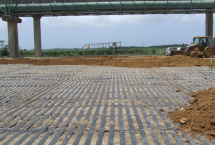 The rolls of ParaLink™ 300 were unrolled into position and then covered with str