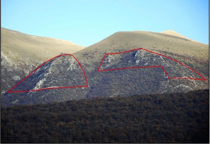 Area interessata dai fenomeni di crollo (fonte: elaborati del progetto esecutivo