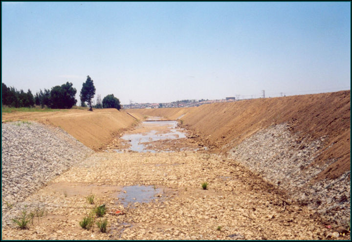 Channel lining immediately after installation