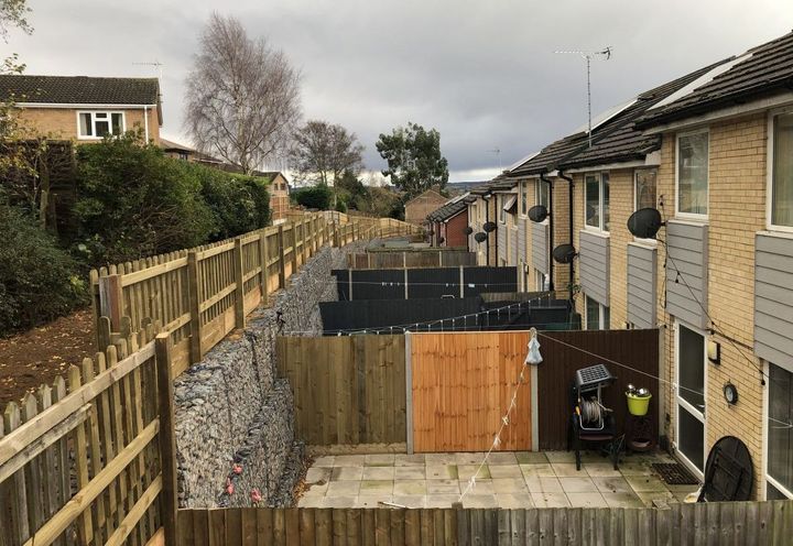 Sleeves built into the wall for easy fitting of fence