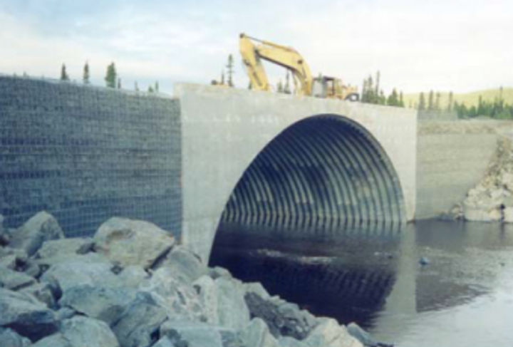 The Terrawall® wing walls nearing completion
