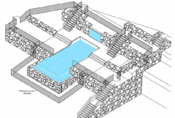 Isometric View Of The Gabion Walls and Facades