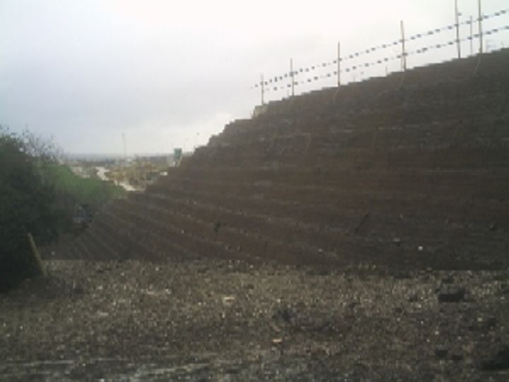  Green Terramesh reinforced slope under construction