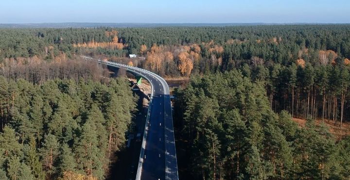 Widok drogi 676 z lotu ptaka