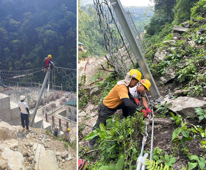 Fig-2 Rockfall barrier installation