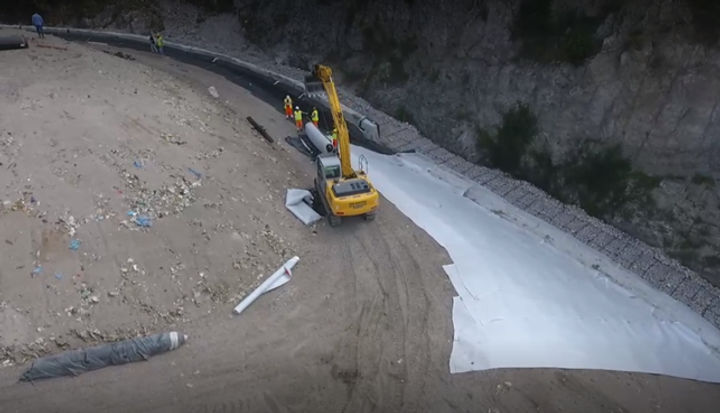 Installation of the First Layer: MacDrain W drainage geocomposite
