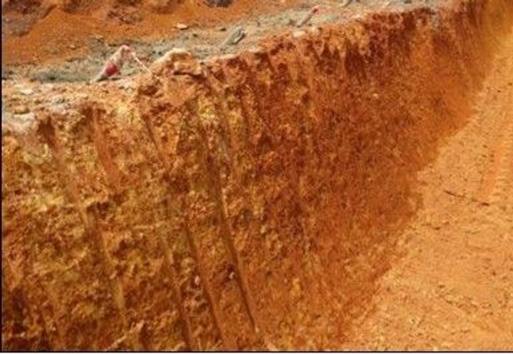 Excavated cut slope