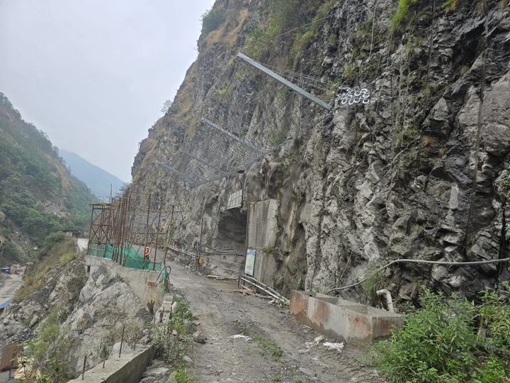 Fig-5 Rockfall Barrier above Desander basin upstream access portal