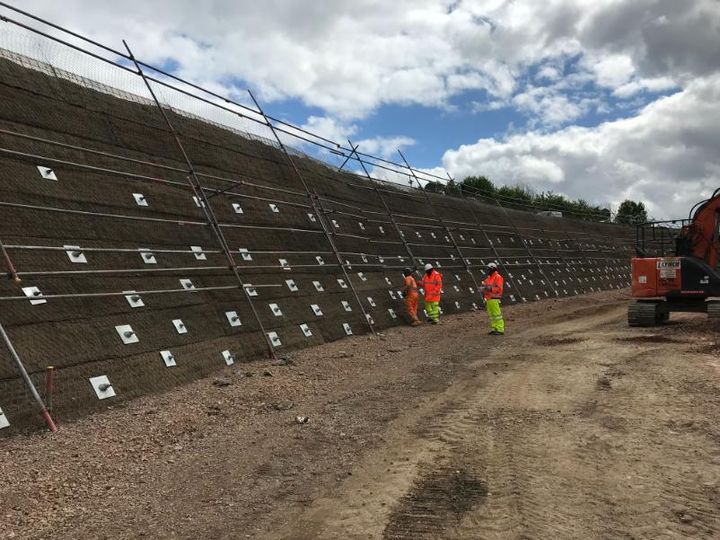 Green Terramesh® and soil nails during construction