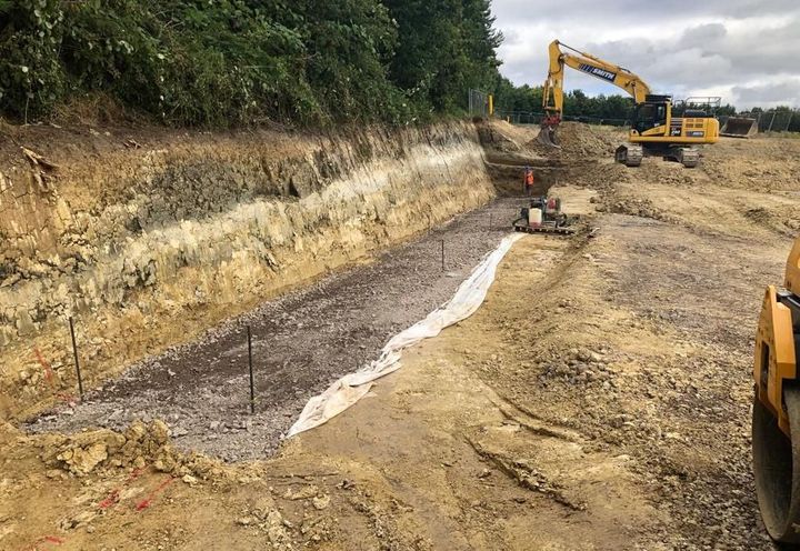 Area carved out for the woven gabions