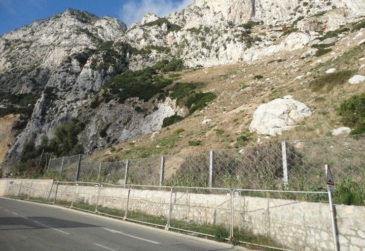 View of completed roadside barriers