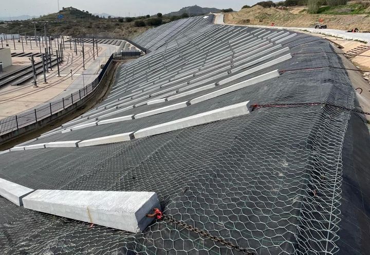 View from the crest during the construction process