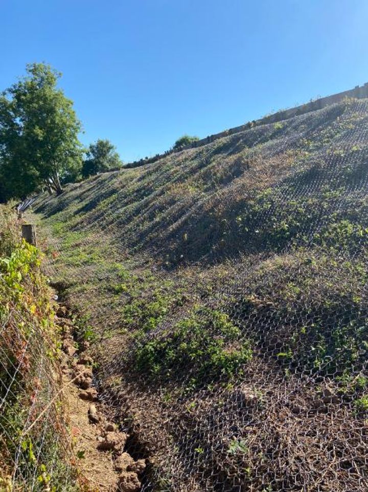 Anti Burrowing DT Mesh installed on the embankment