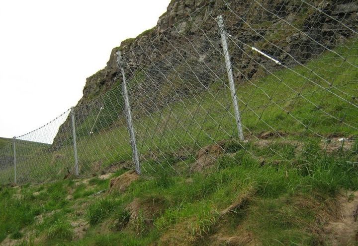 View of the catch fence installed