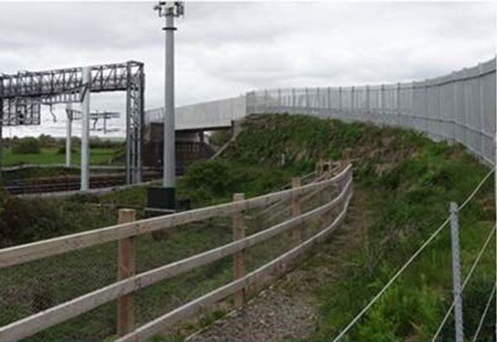 Vegetation is growing on the reinforced ramps