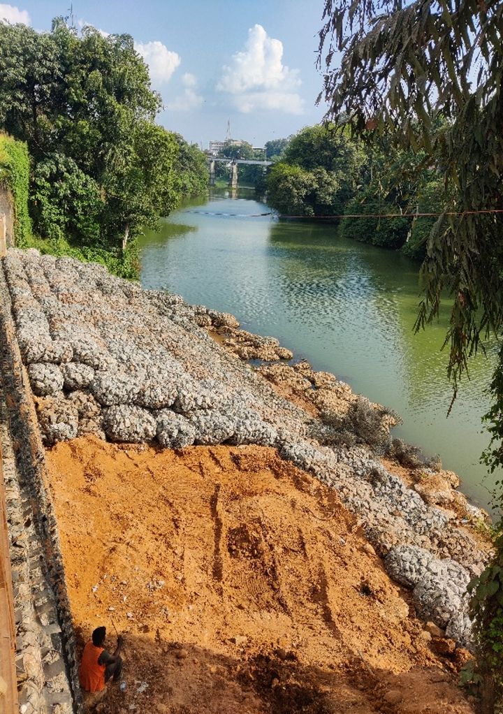 Placing of Sack Gabions as counter berm