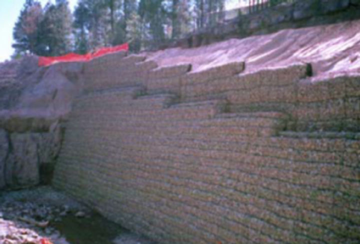 36’ high MSE structure supporting North Road