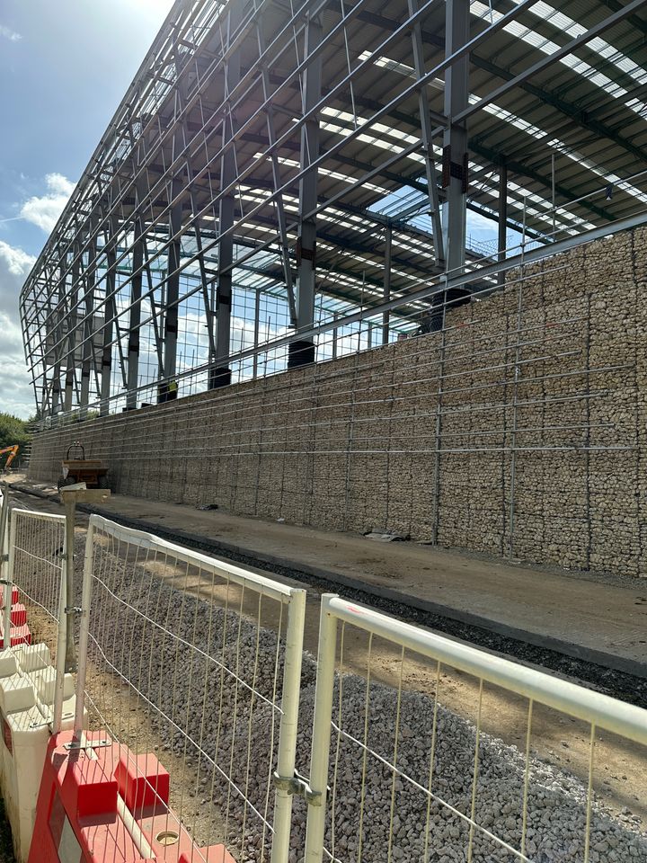 Terramesh mid-construction