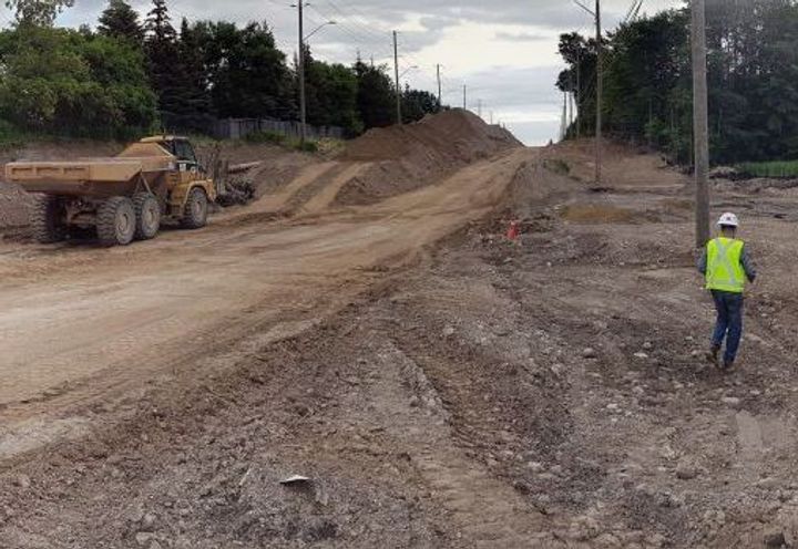 View of embankment during construction