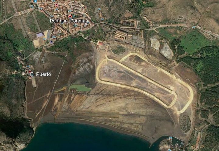 Vista aerea de la bahía de Portmán