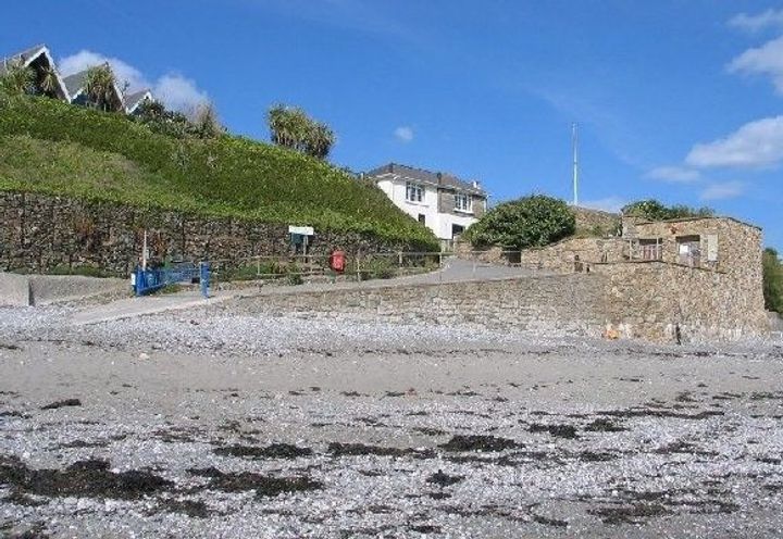 View of the sea defence wall as it now appears