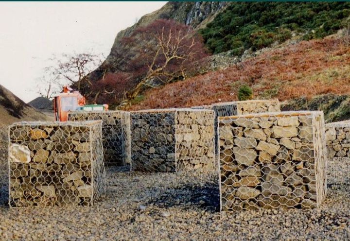   Pre-Filled Gabions in the quarry 