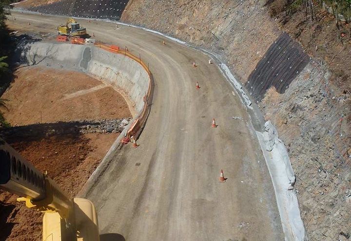 Complete installation of slope surface protection works