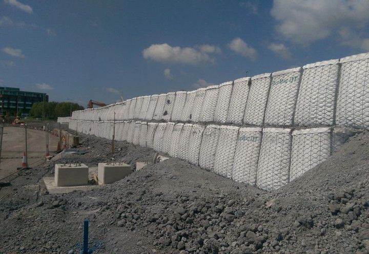 East Bay Link Cardiff  Temporary Retaining Wall Solution with FlexMac DT