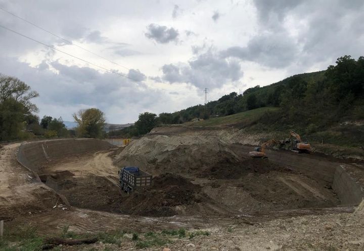Vista dall'alto della zona di cantiere