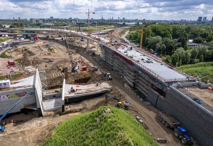 Drone view of the bridge abutment