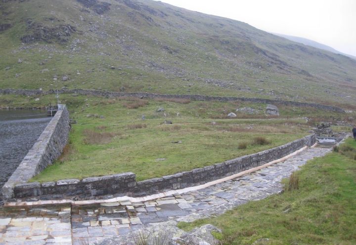 View along the dam