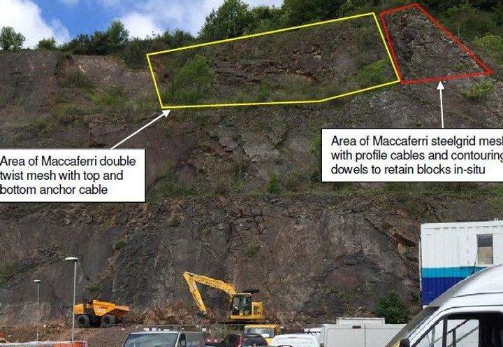 Extent of proposed meshing works at the pinnacle location