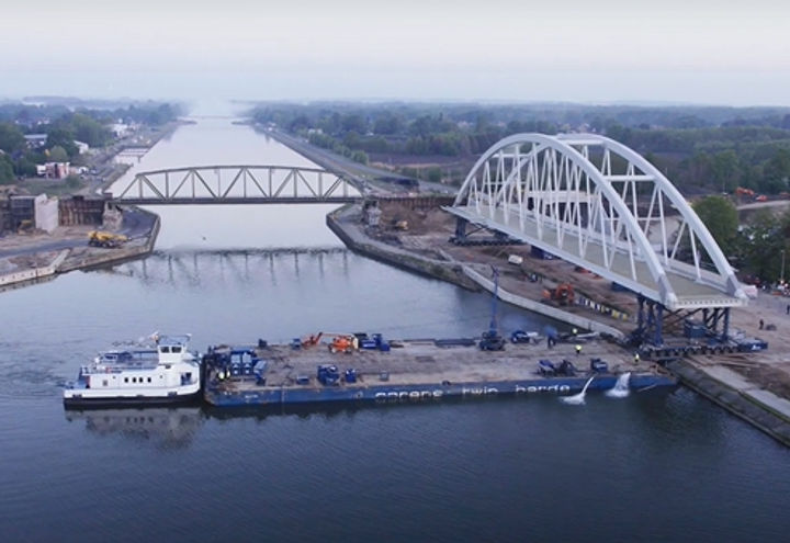Bridge arch before the positioning phase