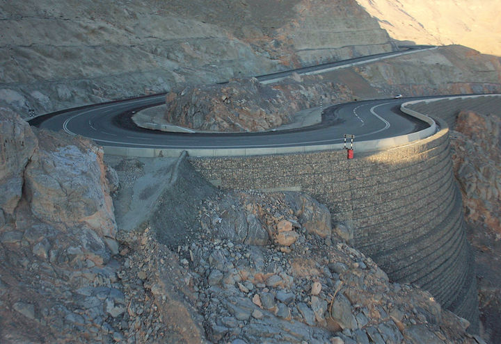 Close view of completed wall at maximum height location