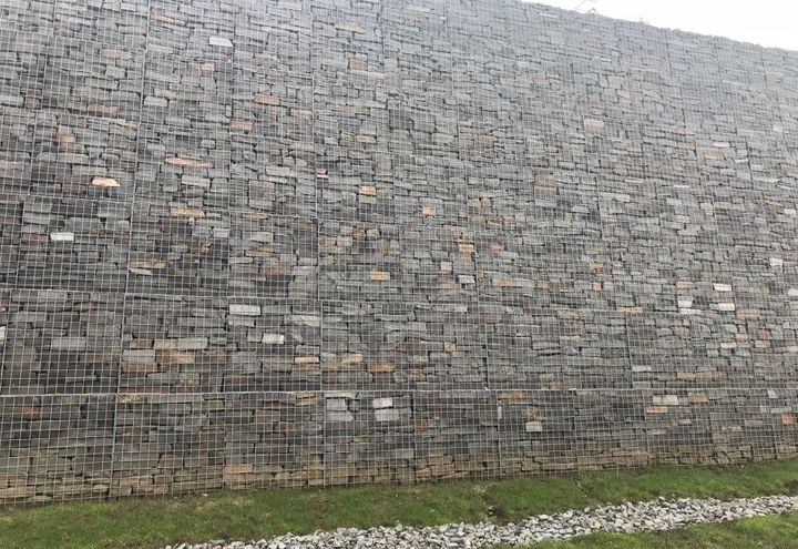 Mid section of the gabion aesthetically placed solution
