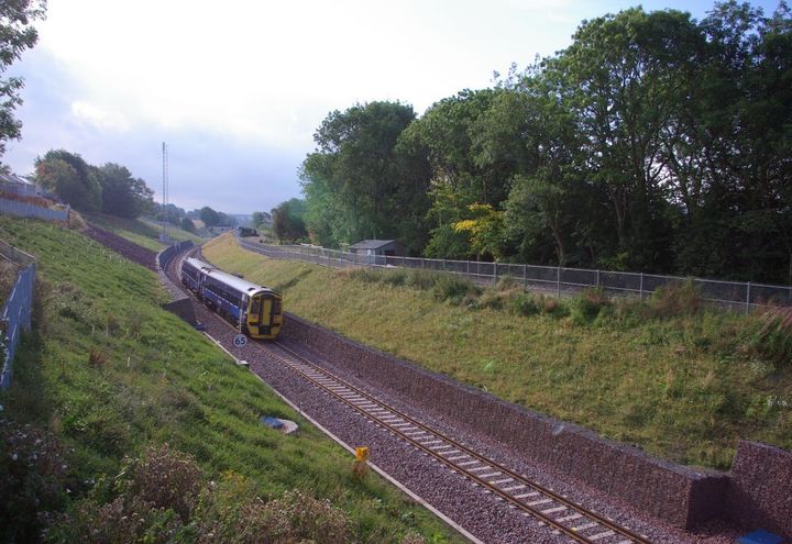 Area of Ladybray, installing the Gabion retaining structure