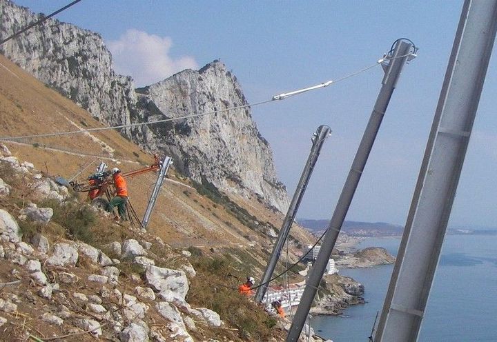 Erecting catch fence posts / drilling anchors