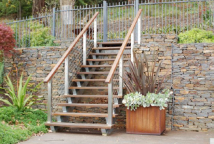Stairway Within Gabion Walls