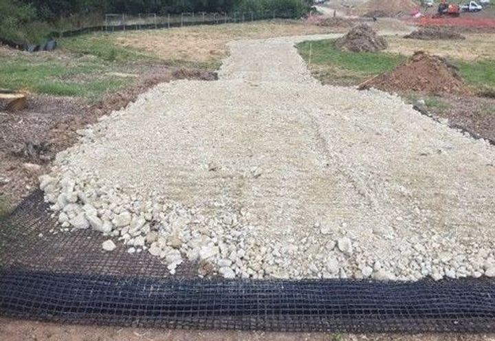 Macgrid WG S geogrids designed and installed for the haul access roads