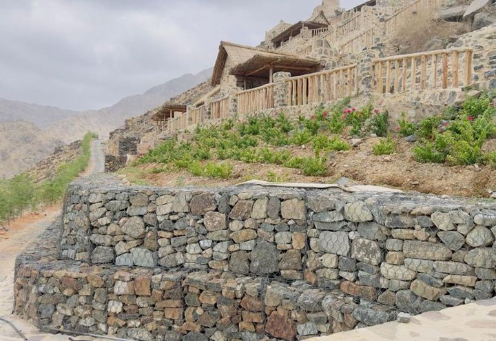 Completed wall: distant view