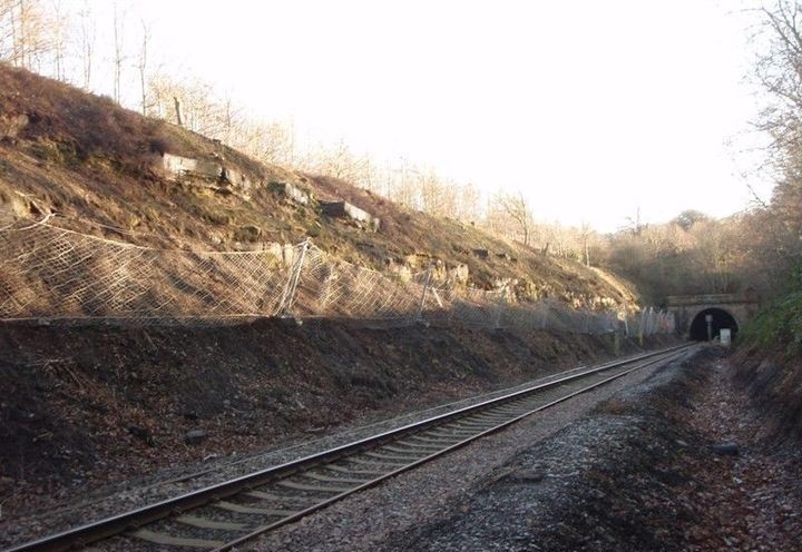 Catch fences installed on the Cumberworth Tunnel line
