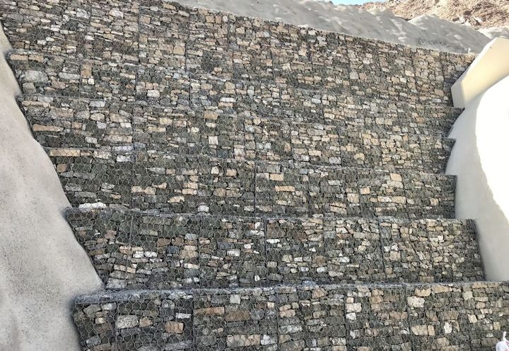 Close view of completed Terramesh wall at 1 location (out of total 10 locations)