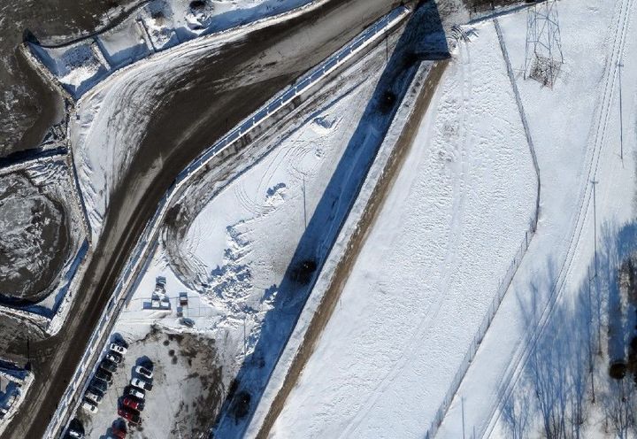 Aerial view of the completed project