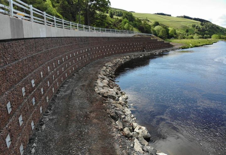 Completed retaining wall